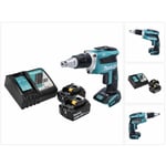 Dfs 452 rg Visseuse à cloison sèche sans fil 18 v Brushless + 2x Batteries 6,0 Ah + Chargeur - Makita