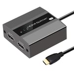 HDMI Splitter 1 in 2 Out 4k 60Hz 2 Port HDMI 1X2 Splitter with Scale Support HDMI2.0 HDCP 2.2 HDR10 Dolby Vision 18Gbps YUV 4:4:4 for PS4 PS5 Nintendo Switch Xbox Fire TV