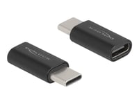 Delock - Usb-Adapter - 24 Pin Usb-C (Han) Til 24 Pin Usb-C (Hun) - Usb 3.2 Gen 2 - 20 V - 3 A - Sort