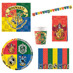 Procos DY10273865 - Harry Potter Party Set Large, Assiettes, Gobelets, Serviettes, Nappe, Sacs, Bannières, Décoration de table, Décoration d'anniversaire