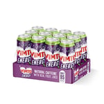 Vimto Original Real Fruit Energy Drink + Natural Caffeine + B Vitamins, Prime Energy Juice Drink 500ml Big Can (pack of 12)