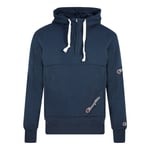 Champion Mens Half Zip Asymmetric Pocket Logo Navy Blue Hoodie Cotton - Size X-Small