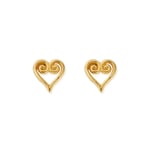 ChloBo GEST3425 In Bloom SCROLL HEART Stud Earrings - Gold Jewellery