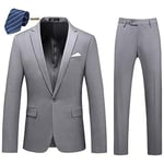 Costume Homme Uni 3 Pièces De Slim Fête Soirée Mariage Business Fit Grande Vêtements Masculin Wz227