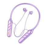OLAF Écouteurs sans fil Bluetooth 5.3 Casque tour de cou Affichage de la puissance de jeu Casque HIFI Écouteurs TWS avec prise en charge du micro Carte SD-Violet-style C