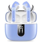 Ear Buds Wireless Earbuds, 50Hrs Playtime Bluetooth Earphones, Bluetooth Headphones 5.3, In Ear with 4 ENC Call Noise Cancelling Mics, Bass Boost 85%, Earbuds IPX7 Waterproof, USB-C(Light Blue)