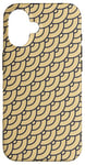 Coque pour iPhone 16 Beige Brown Archways Fish Scale Abstract Crescent Pattern