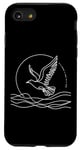 Coque pour iPhone SE (2020) / 7 / 8 Line Art Oiseau et ornithologue Mouette à dos noir