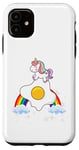 Coque pour iPhone 11 Œuf au plat licorne pour garçons, filles, femmes, enfants, adolescents, arc-en-ciel