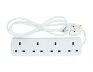 Extension Lead Cable Electric Plug Socket UK 2 Metre 4 Way 13 AMP 240V