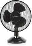 S40008B Portable 9 Inch Oscillating Desk Fan with Adjustable Tilt, 3 Plastic Bl