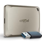 Crucial X9 Pro for Mac 1TB Portable External SSD with USB-A Adapter - Up to 1050MB/s Read/Write, Mac Ready, External Solid State Drive, IP55 Water and Dust Resistant, USB-C 3.2 - CT1000X9PROMACSSD9B02