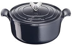 Lagostina Tradizione Cocotte en Fonte Emaillée pour Cuisson Longue Durée Ø 22 cm, Casserole Induction, Gaz et Four jusqu'à 220 °C, Marmite avec Couvercle pour Ragoût et Cuisson Lente