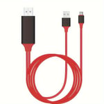 4K 30Hz 2m USB-C HDMI-kaapeli, kestävä harmaa PVC