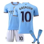 Haaland 9 Jersey Hemma 2022-2023 Ny Säsong Manchester City F.c. Fotbollströjor Jersey Set 22 23 Grealish 10 Kids 24(130-140CM)