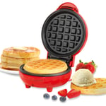 Superlex 550W Mini Waffle Maker Machine Round Non-stick Coating Electric Red