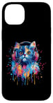 Coque pour iPhone 14 Plus Persian Cat Lovers Pop Art Casque audio amusant chat persan