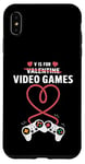 Coque pour iPhone XS Max V is For Video Games Gamers Couples Saint Valentin