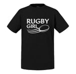 T-Shirt Enfant Rugby Girl Sport Equipe Stade Ballon Xv