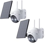 2K Wireless Security Camera Outdoor Solar/Battery WiFi CCTV System W/SD Card Cam