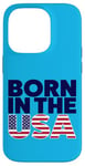 Coque pour iPhone 14 Pro T-shirts graphiques fantaisie avec inscription « Proud Born In The USA »