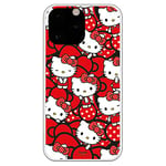 Personalaizer Coque iPhone 14 Pro Max - Hello Kitty Nœuds Rouges et Topos