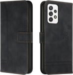 Coque Pour Samsung Galaxy A33 5g, Etui Portefeuille Samsung A33 5g, Protection Etui À Rabat Housse En Cuir Pu Avec Antichoc Tpu [Fermoir Magnétique] Flip Housse Pour Samsung A33 5g (Noir)