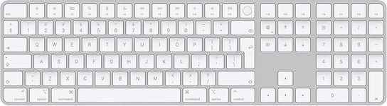 Magic Keyboard Avec Touch Id Et Pavé Numérique Bluetooth, Rechargeable. Compatible Avec Les Ordinateurs Mac Dotés D`Une Puce ; Anglais International, Touches Blanches