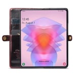 Mobilplånbok 3-kort äkta läder Samsung Galaxy Z Fold 5 - Oxblod