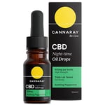 Cannaray CBD Oil Drops for Night-Time, 600mg, Soothing Peppermint | Strong High Strength 6% CBD with Added Hemp Oil | Vegan, THC-Free & GMO-Free (10ml)