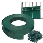 VOUNOT PVC Privacy Strips Garden Privacy Fence Screen 75m x 4.7cm Double Rod Mats with 150 Clips for Deck, Patio, Balcony, Green