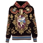 DOLCE & GABBANA RUNWAY San Michele Crown King Velvet Sweater Hoody Gold 09194