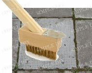 2 In 1 Weed Brush Patio Wire Broom Weed Moss Removal Tool Long Wooden Handle Uk