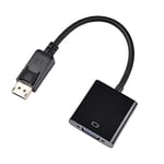 APM 590473 - Convertisseur DisplayPort/VGA Mâle/Femelle - Permet de Relier un PC à une TV, un Rétroprojecteur ou un Moniteur avec un Câble VGA - Transmission de l'Image - Câble de 15 cm - Noir