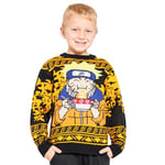 Naruto Pull de Noel Christmas Jumper Tricot Sweat Noel Enfant Sweat Enfant Ado Garcon 9-16 Ans (Noir/Jaune, 11-12 Ans)