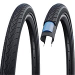 2x Schwalbe Marathon Plus 700 x 38mm Tyre Bicycle MTB Road Hybrid Smart Guard