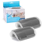 Nobleza 2 Pcs Brosse Murale pour Chat, Toilettage Chat Peigne De Massage d'angle Mural avec Herbe à Chat Catnip, pour Chiens De Chats à Fourrure Long Et Court