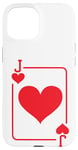 Coque pour iPhone 15 Jeu de cartes Jack of Hearts - Costume d'Halloween - Rouge