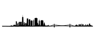 The Line - New York V2 - Silhouette décorative murale - Skyline - 50 cm - noir