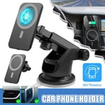 Magnetic Wireless Car Charger 2in1 Phone Mount Holder for iPhone Magsafe Charger