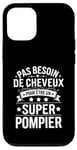 Coque pour iPhone 12/12 Pro Super Pompier Humour Cadeau Pompier Homme Chauve Pompier