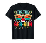 Christmas In July Tis The Sea Sun Santa Beach Summer T-Shirt