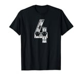 Soccer Number 4 Soccer Fan Ball Pattern #4 Player Jersey T-Shirt