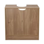 URBNLIVING Full Pedestal Bathroom Sink Cabinet Under Basin Unit Cupboard Storage Furniture (Oak)