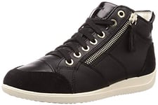 Geox Femme D Myria C Sneakers, Black, 35 EU