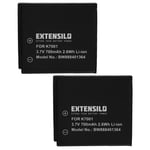 EXTENSILO 2x Batteries compatible avec Kodak EasyShare M753, M763, M853, M753, M853 Zoom appareil photo, reflex numérique (700mAh, 3,7V, Li-ion)