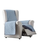 Estoralis | Eden | Housse de canapé au Design Moderne| Tissu matelassé réversible | Bleu Ciel/Pierre | pour Fauteuil ou Relax 1 Place | Taille du Tissu 55 x 220 cm (Largeur par Hauteur)