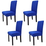 Leeyunbee 4 Pièces Housse de Chaise Moderne élastique, Amovible Lavable Extensible Housses de Chaise de Salle à Manger, Couverture de Chaise pour Décor Salle à Manger, Hôtel et Mariage (Bleu Royal)