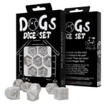 Dogs Dice Set: Charlie Modern D4 Inside Shimmering White Gold Q-Workshop RDOG05