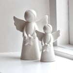 Set 2 White Porcelain Angel Ornaments Angel Figurines Home Decor Statue Gift